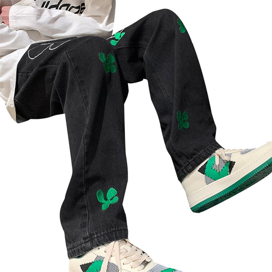Embroidered High Street Jeans for Men